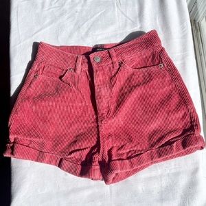 Forever 21 High-Waist Corduroy Shorts - Rose Pink